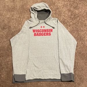 Mens Wisconsin badger hoodie under armour size X-Large.